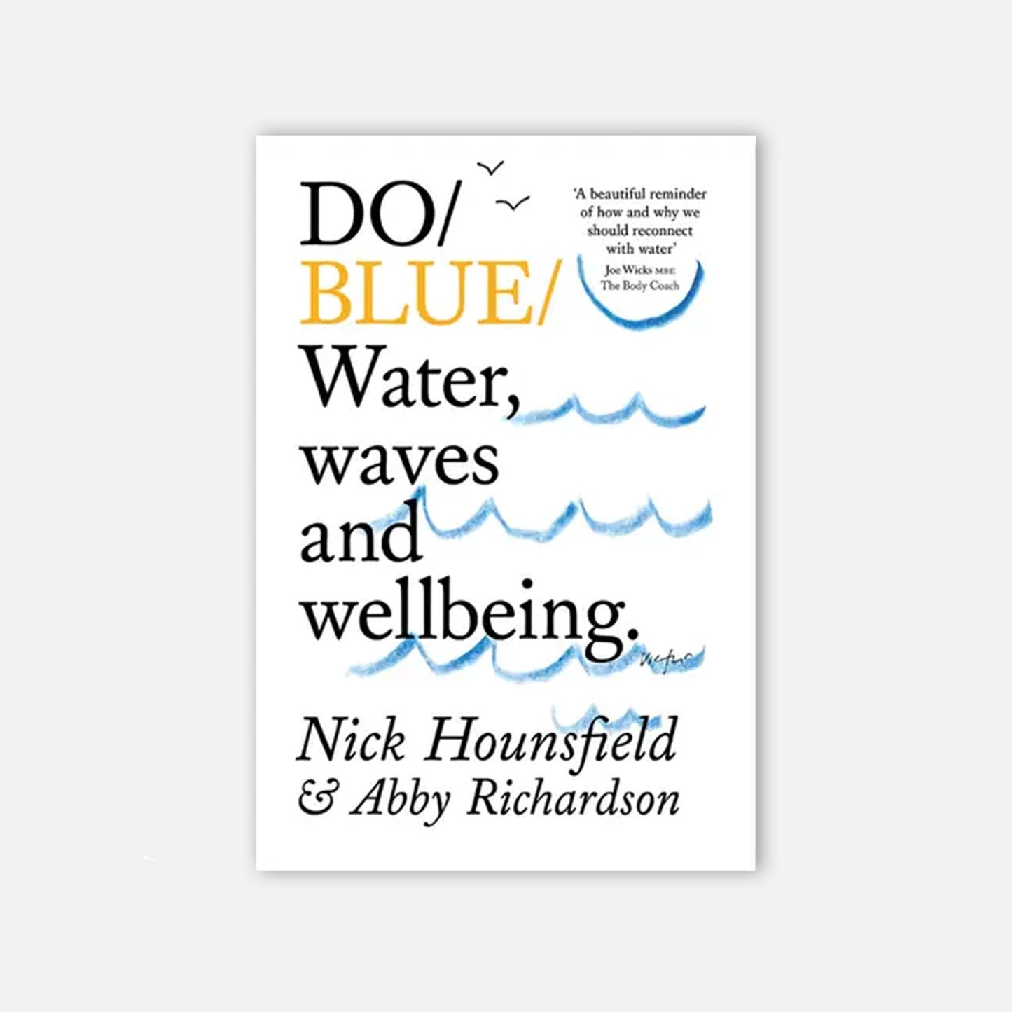 White cover with blue sketched waves