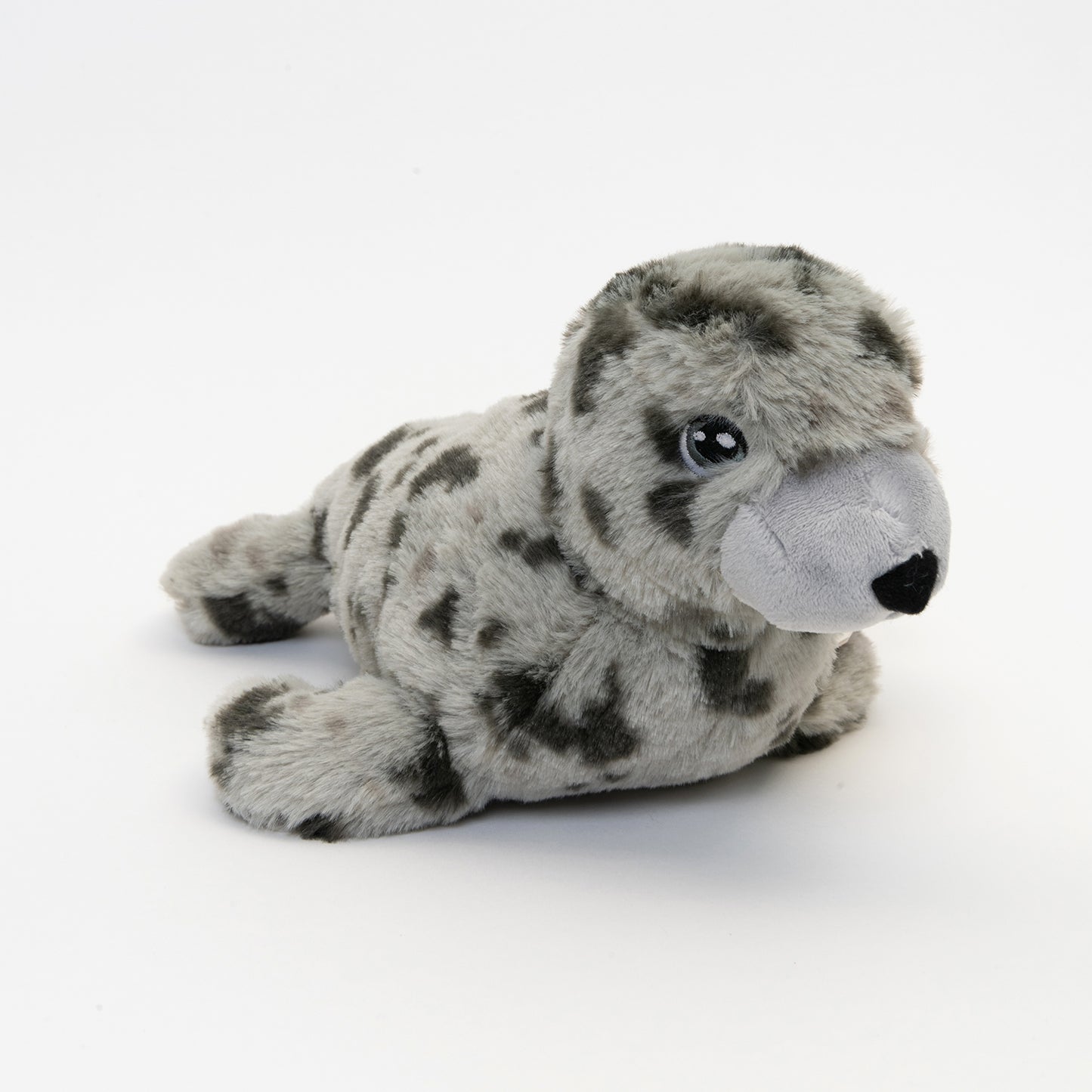 close light and dark grey spotted plush seal