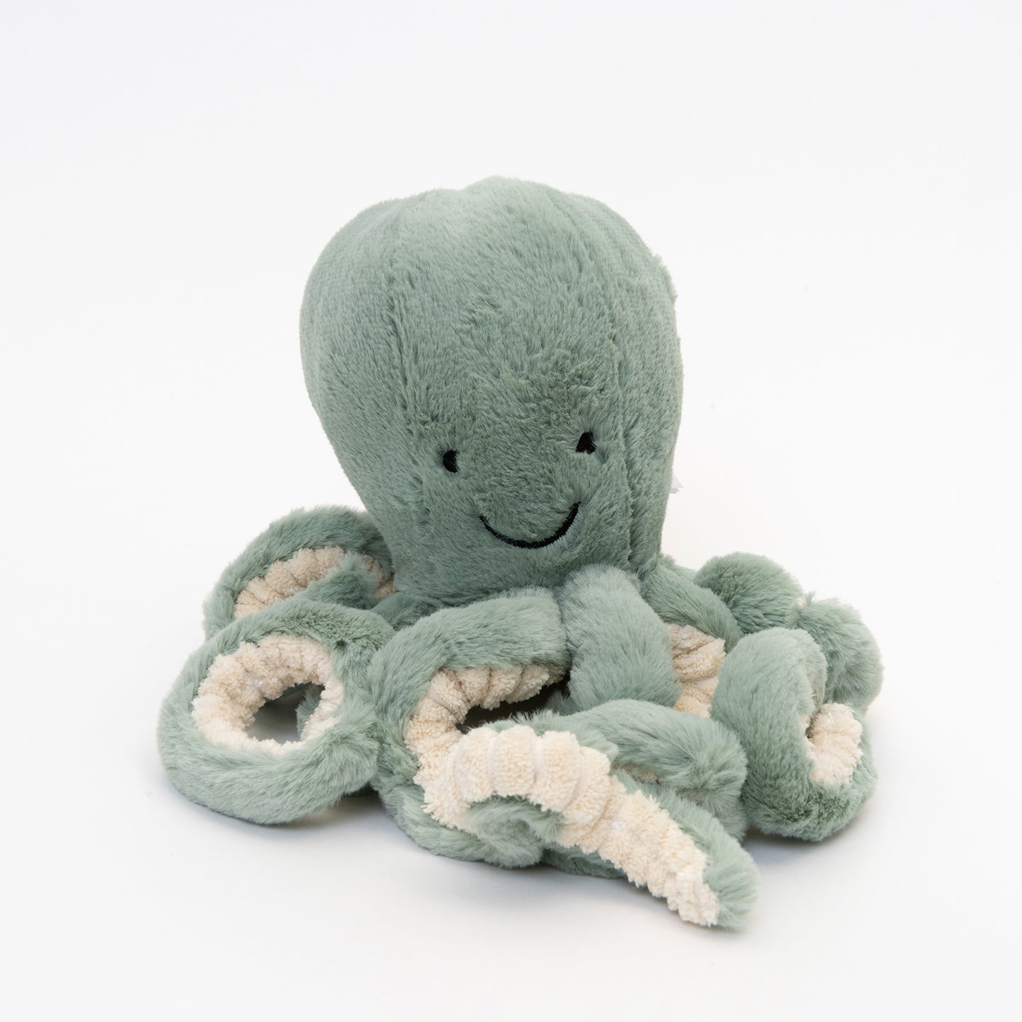 light green soft toy octopus with stretchy tentacles