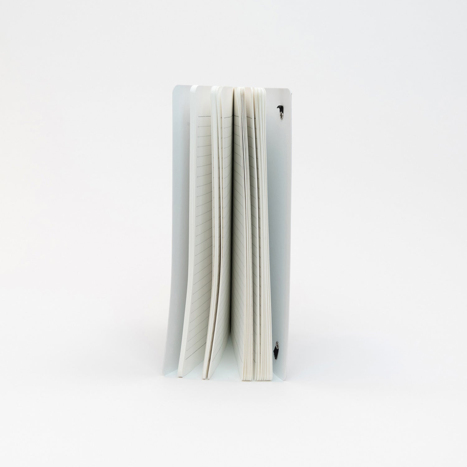 The pirates journal on its side with a view of the lined pages.