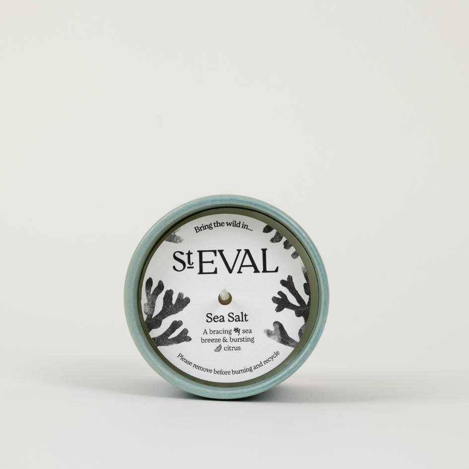 St Eval Sea Salt candle on a white background