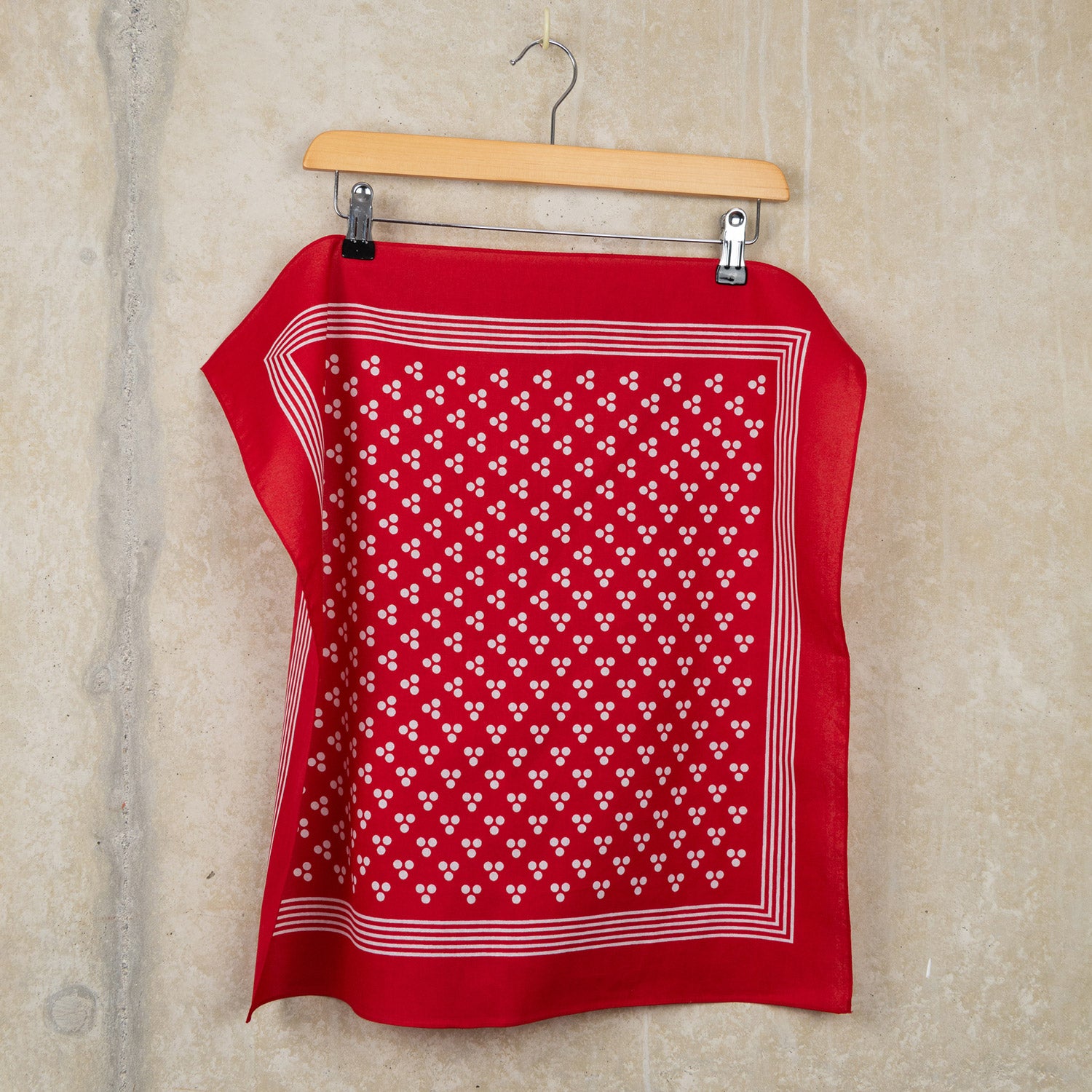 Red square spotted scarf