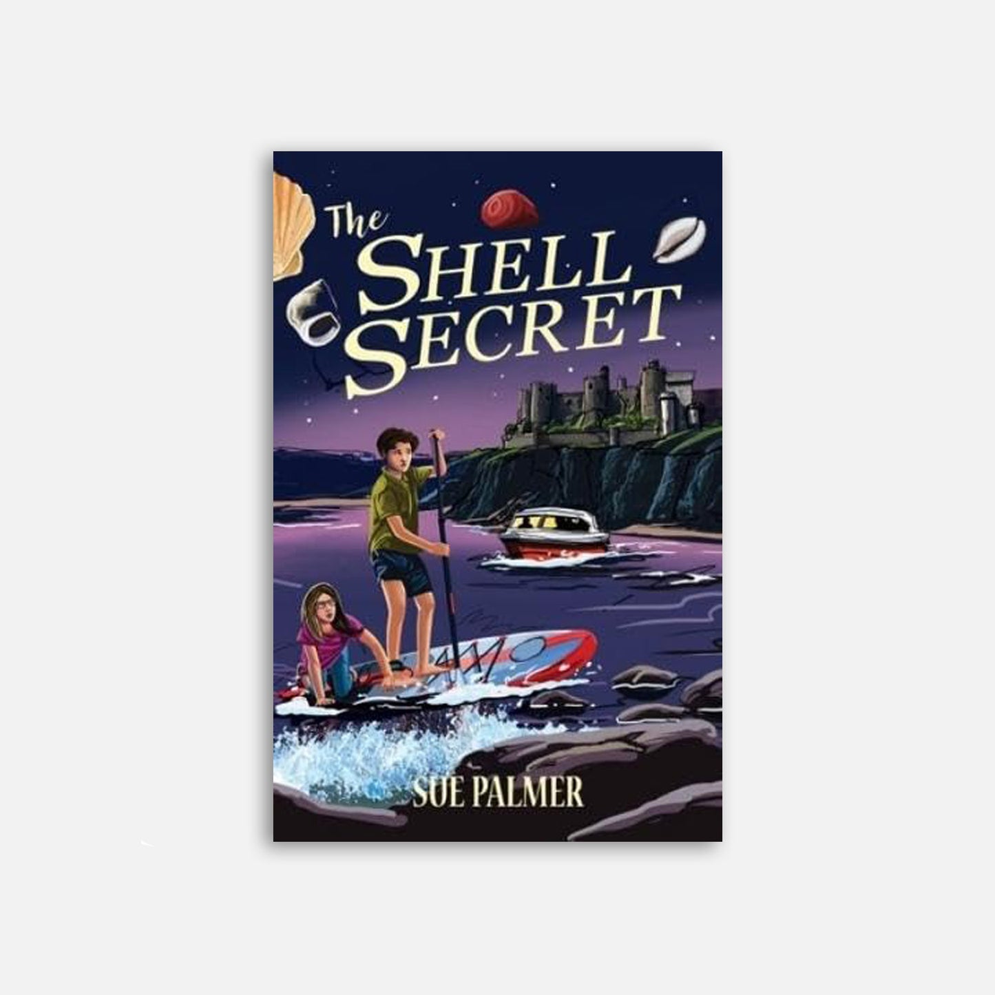 dark purple cover showing 2 children on a paddle board