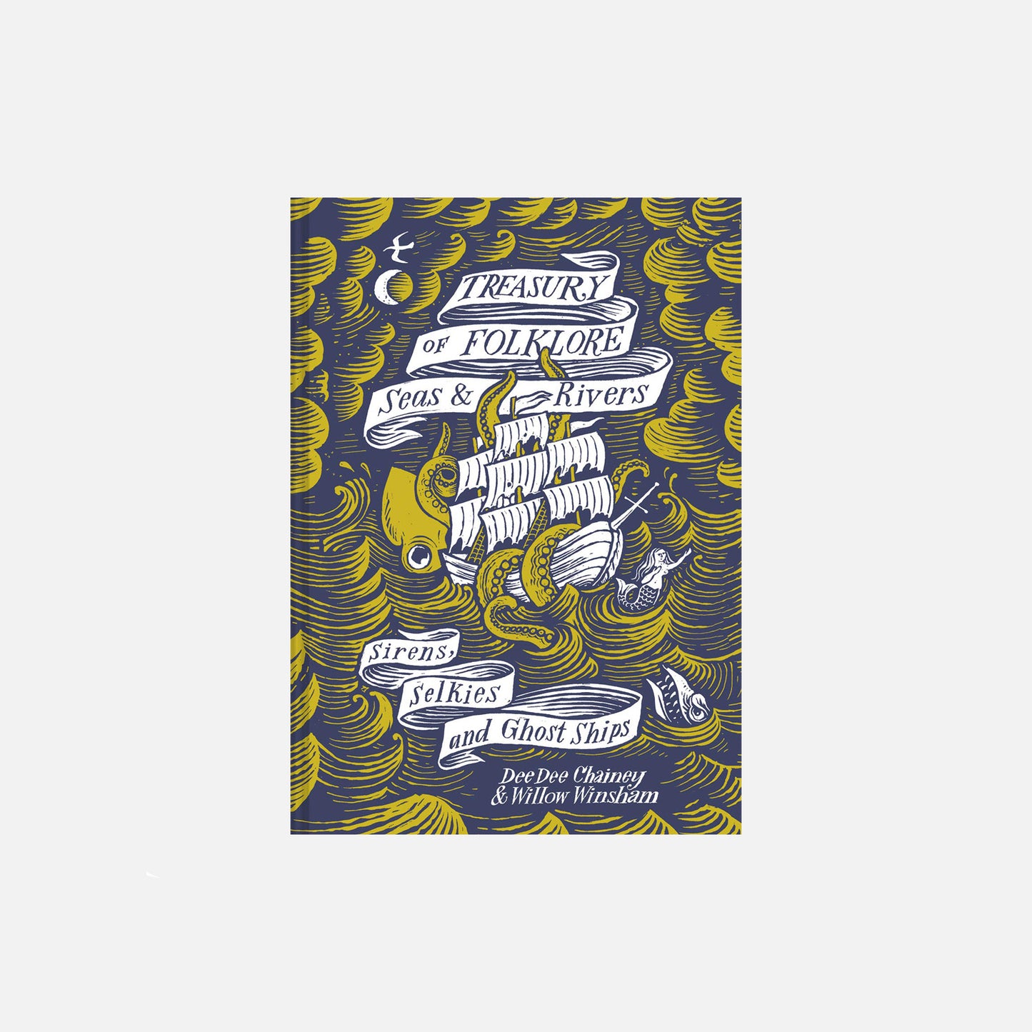 Book cover with nautical design and text on a blue background