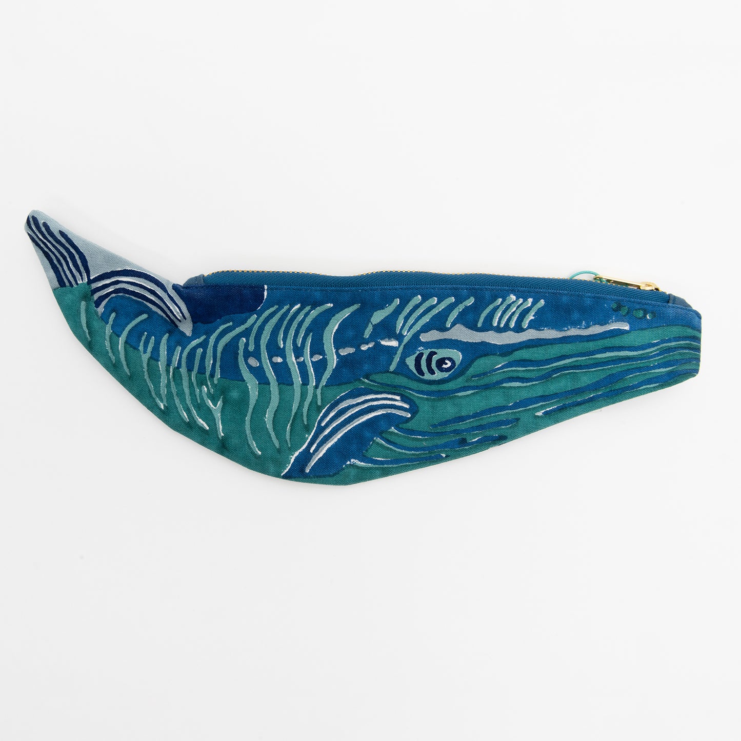 fabric blue and green zip case