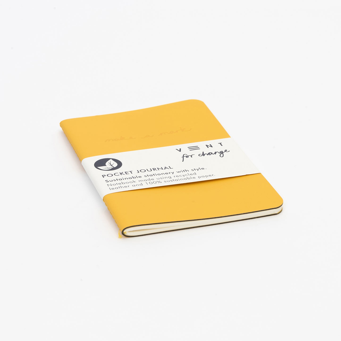 Medium Yellow Leather Notebook