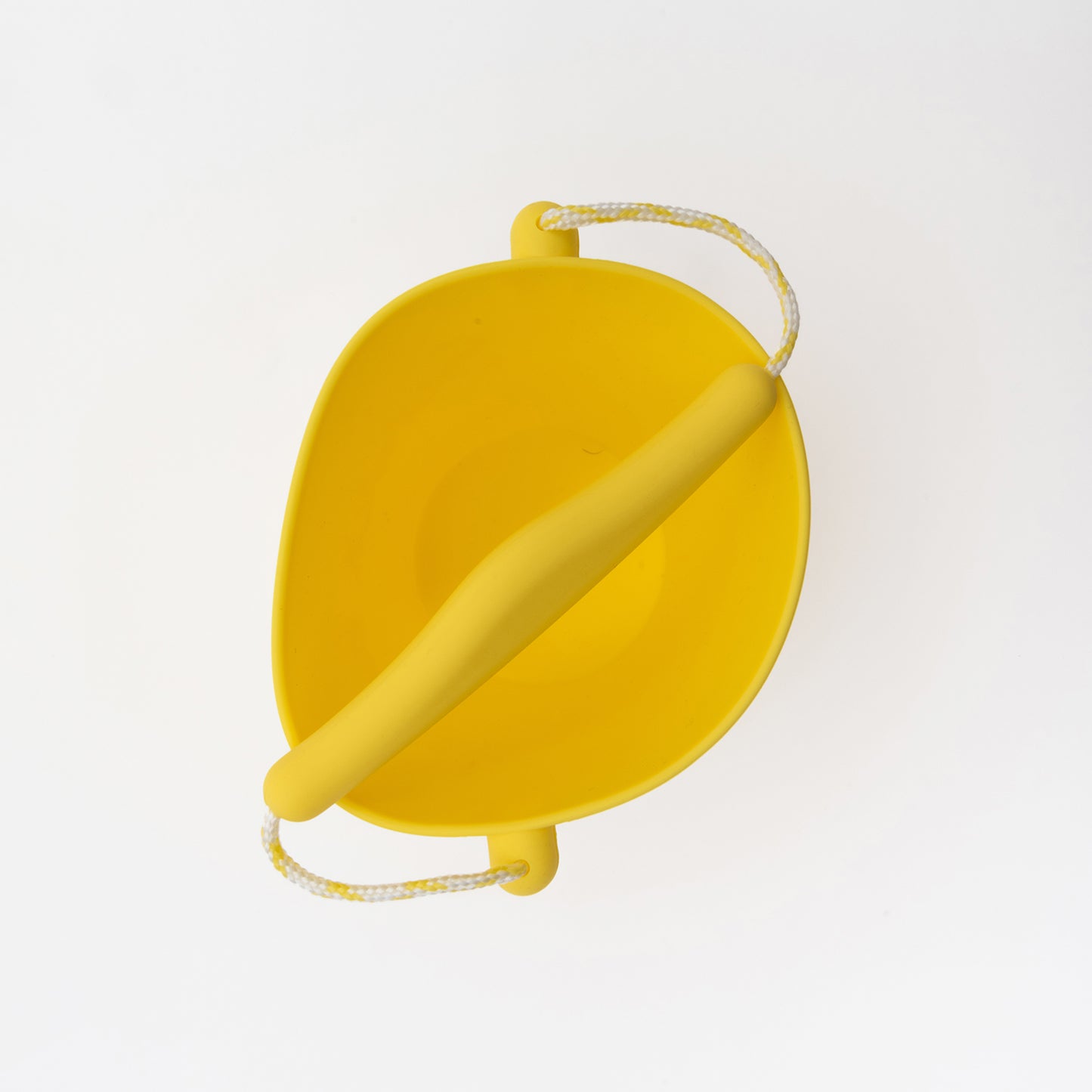 yellow silicone bucket from above