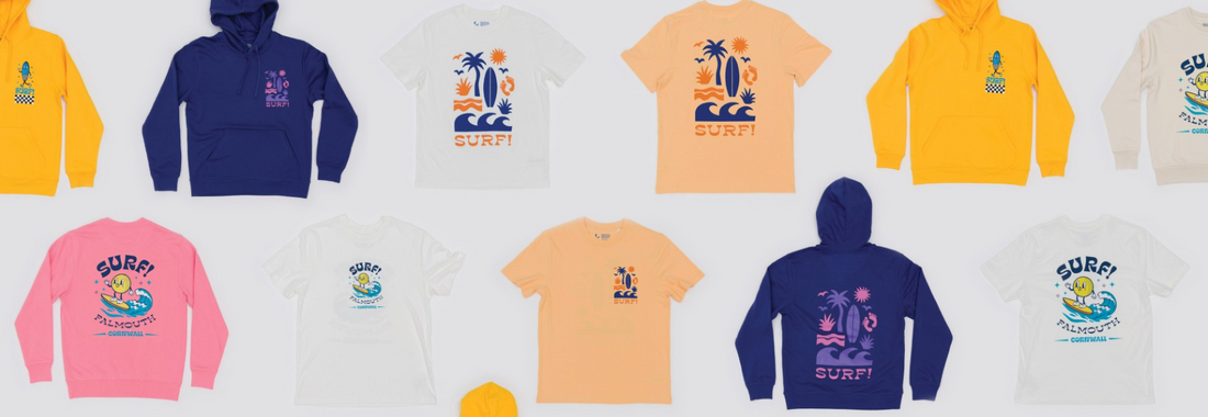 Colourful printed t-shirts and hoodies 