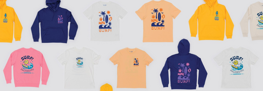 Colourful printed t-shirts and hoodies 