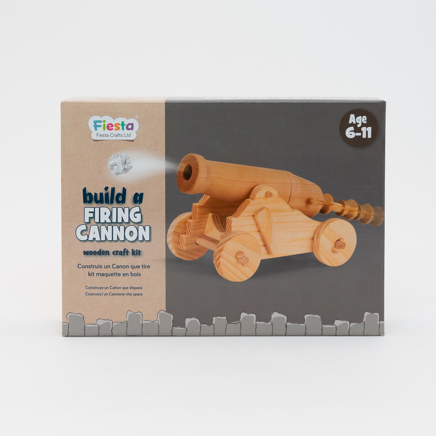 Build a Wooden Cannon Craft Kit. Ages 6-11. Complete wooden cannon creation firing a tiny canon ball.