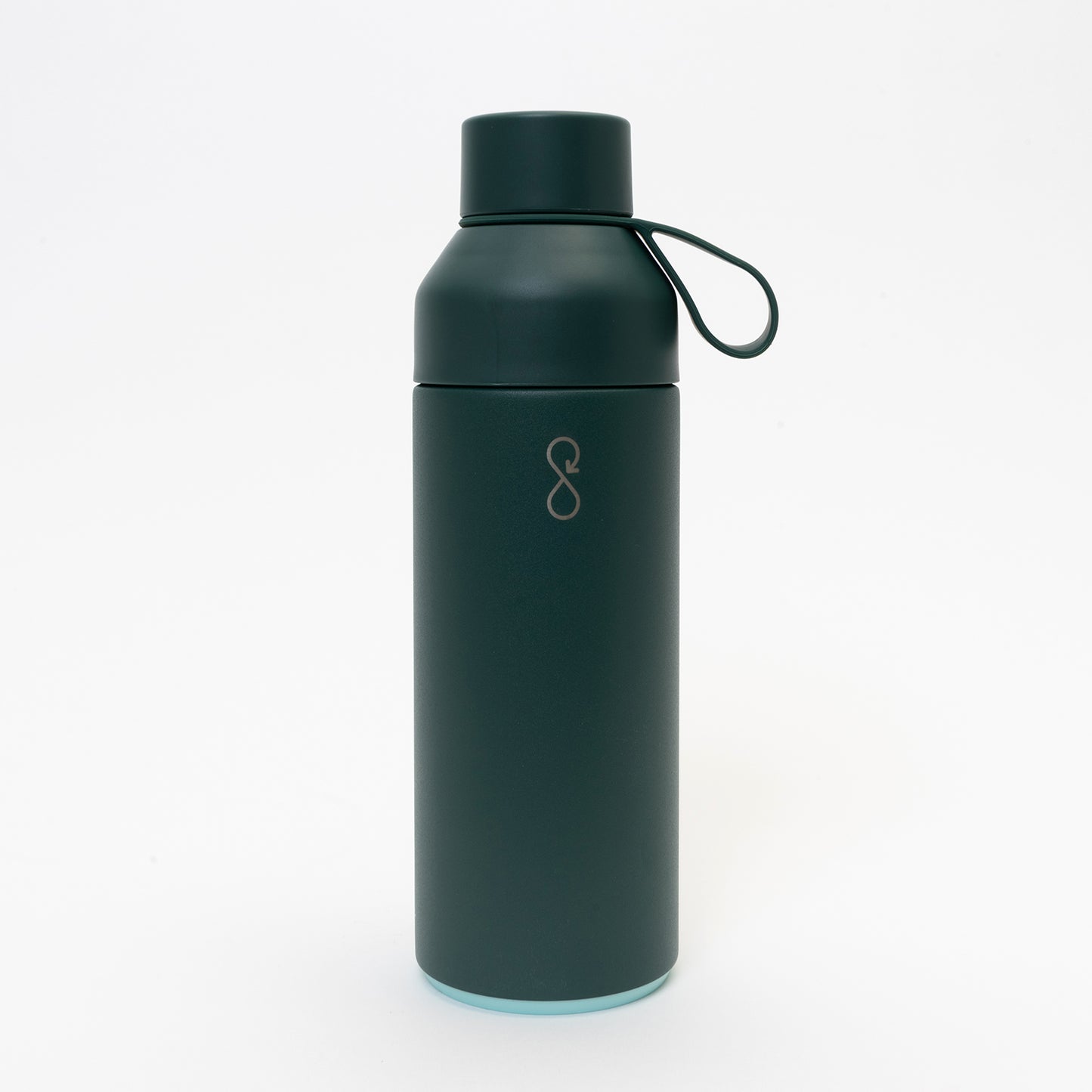 Forest green drinks bottle with cup and loop