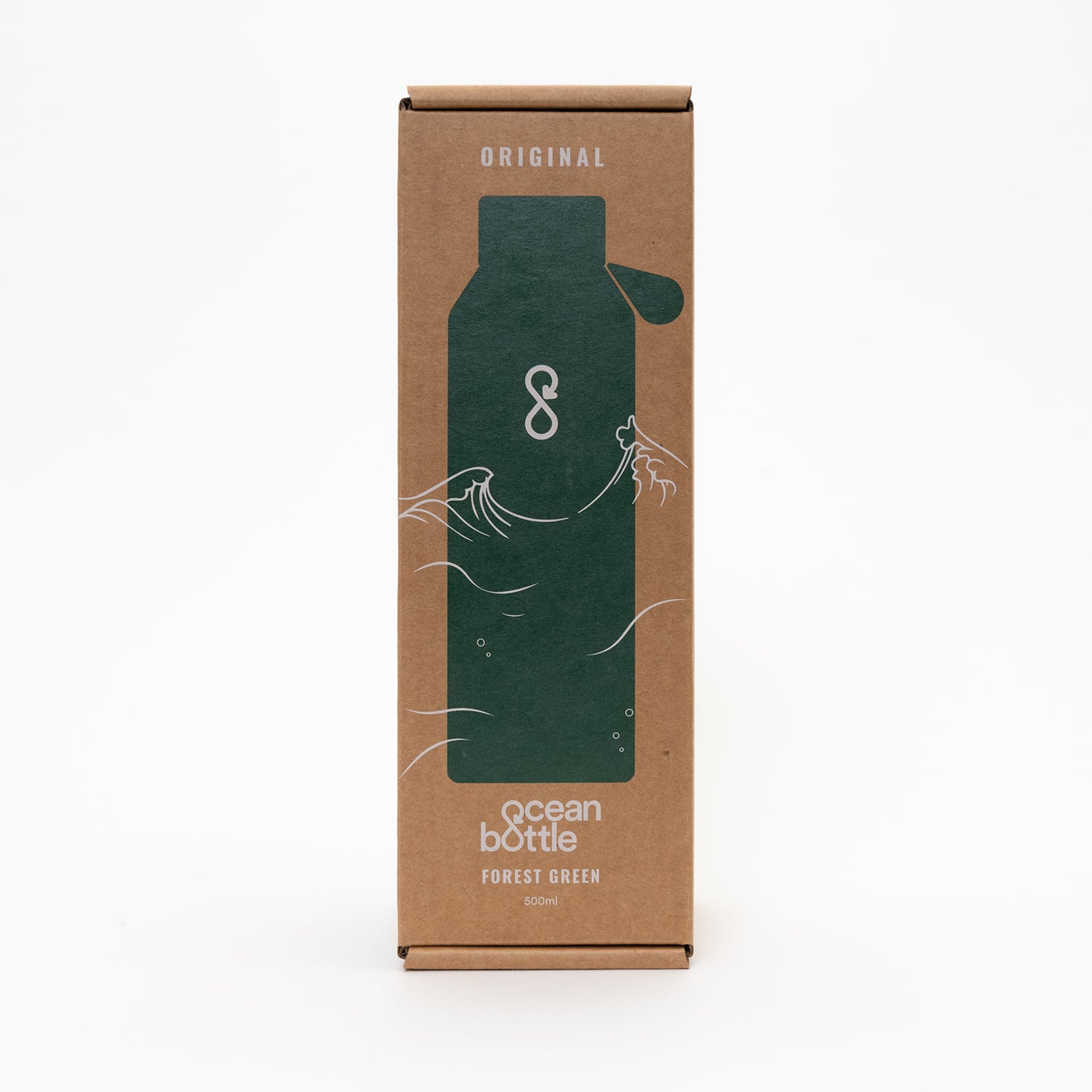 cardboard packaging for green drinks bottle