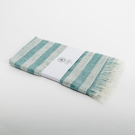 folded stripe sea blue scarf with belly band