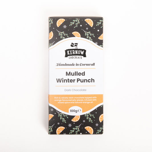 Front shot of Christmas packaging showing Orange slices and winter foliage