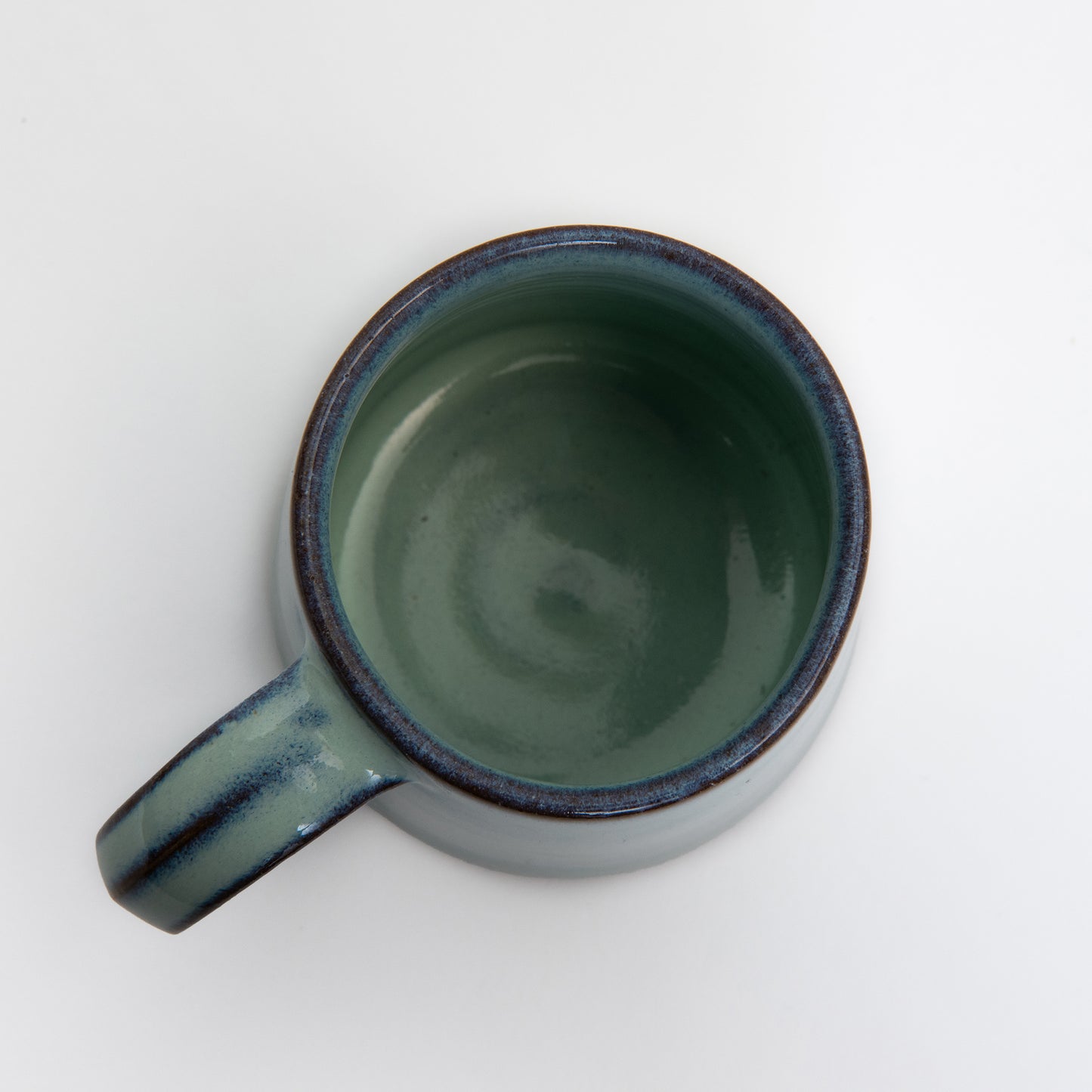 Shot of the mug from above showing detail on the handle