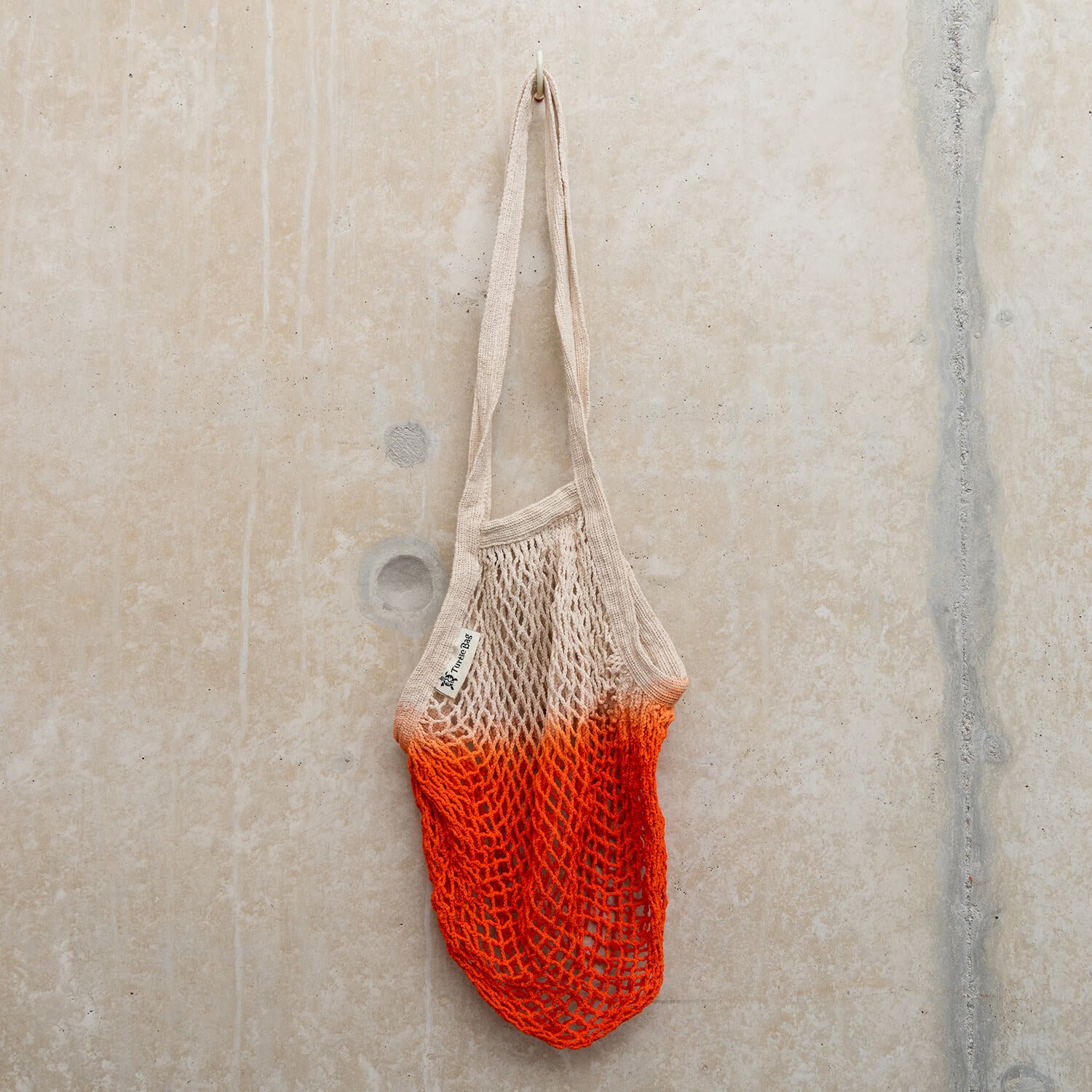 Orange Long Handled String Bag