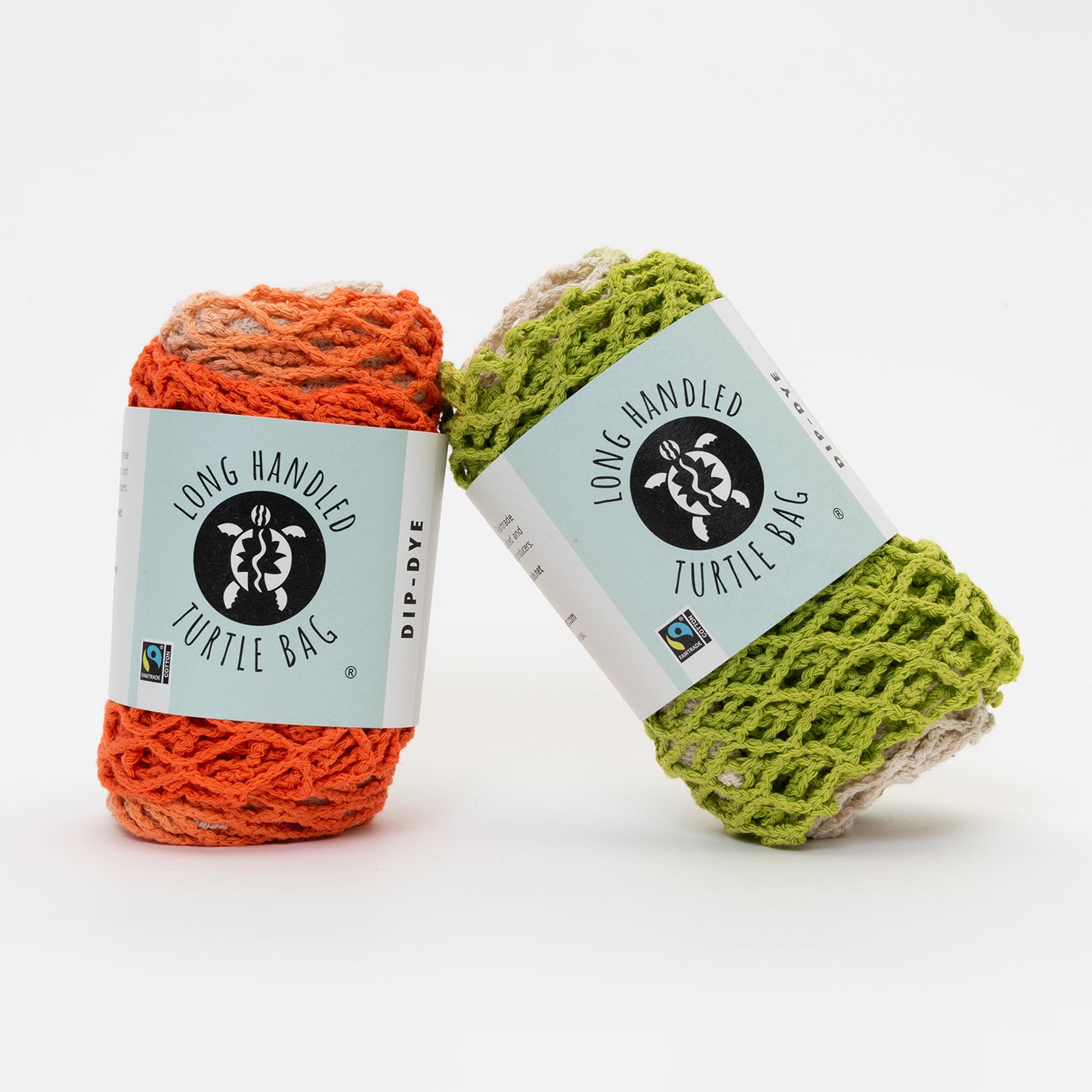 lime and orange string bags in packaging