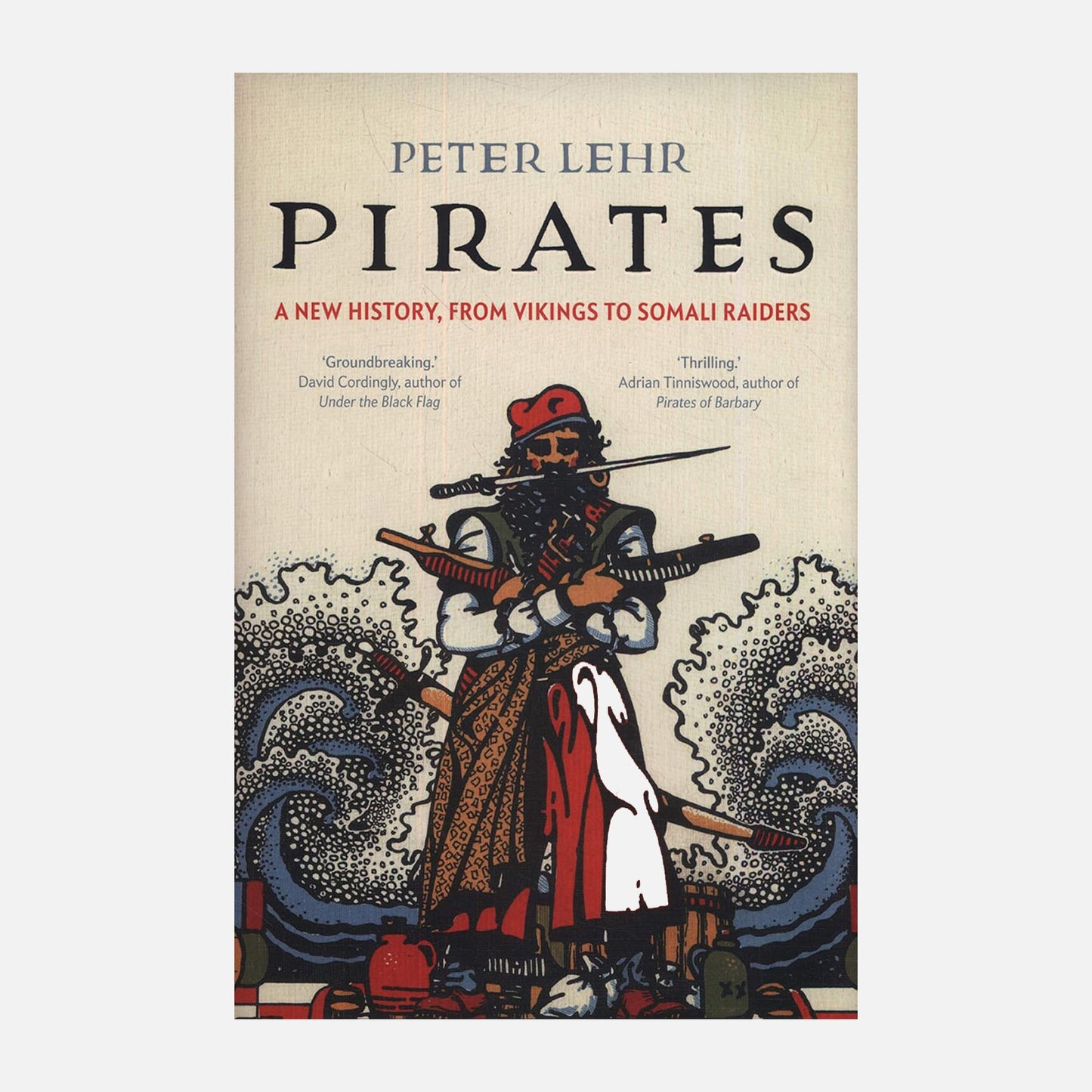 Cover showing a pirate with a sword in his mouth and pointing two guns