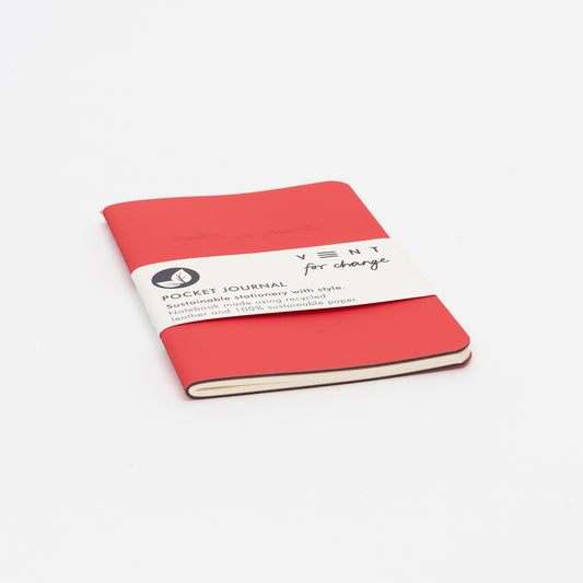Red leather pocket notebook