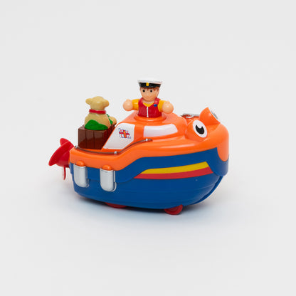 RNLI lifeboat bath toy with lifeboat man figurine.