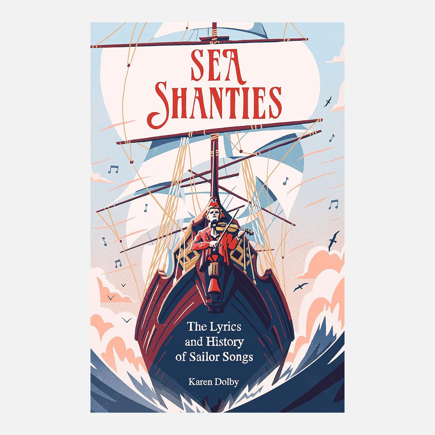 Sea shanties book cover with ship illustration