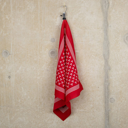 Red square spotted scarf