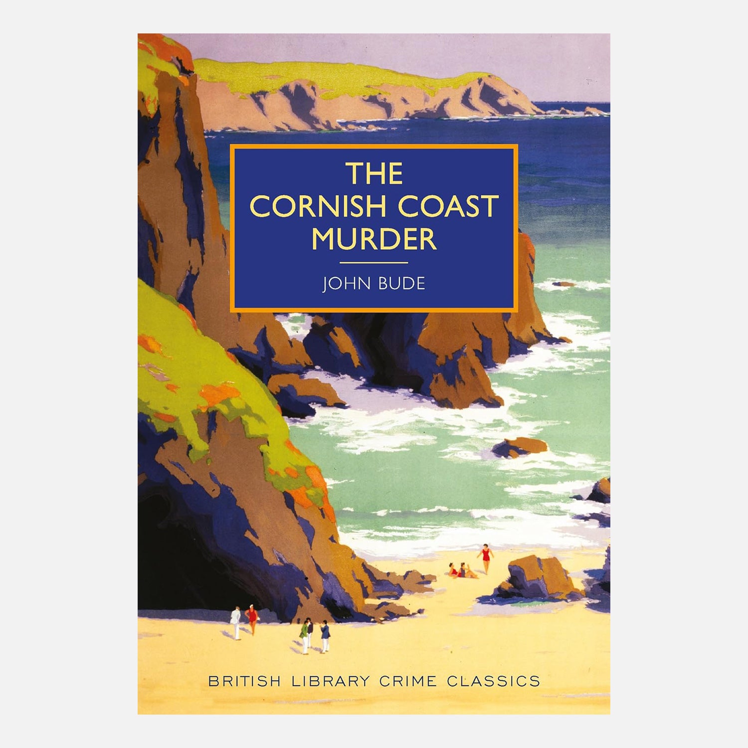 Cover of The Cornish Coast Murder with illustration of a beach with cliffs
