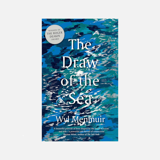 book cover showing the surface of the ocean in blues and greens