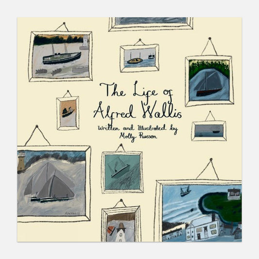 cover of the book showing little framed artworks of boats